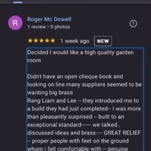 ⭐️⭐️⭐️⭐️⭐️ 
Another 5 star review to add to our collection! ‘Crème de la crème’ … we’ll take that one 👍🤩

Head over to Google, Facebook or Trustpilot to see what our customers have to say about us! 

#5stargooglereviews #reviews #wordofmouth #facebookreviews #trustpilot #trustpilotreviews #gardenrooms #gardenroom #happycustomer #gardenbuilding